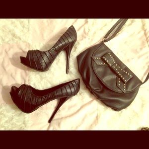 SHIEKH black 6 inch heels